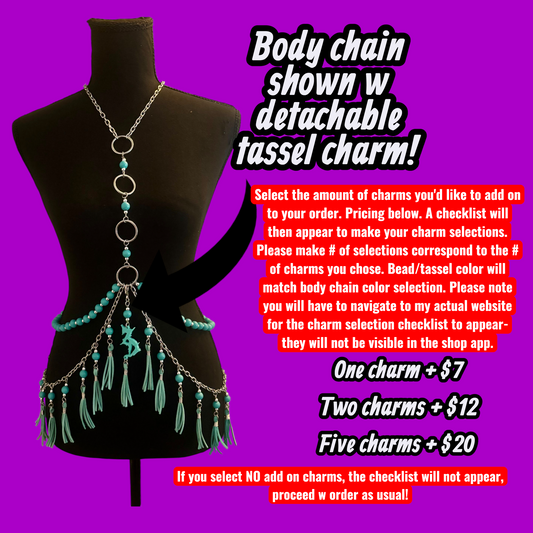 Customizable beaded tassel body chains- V1