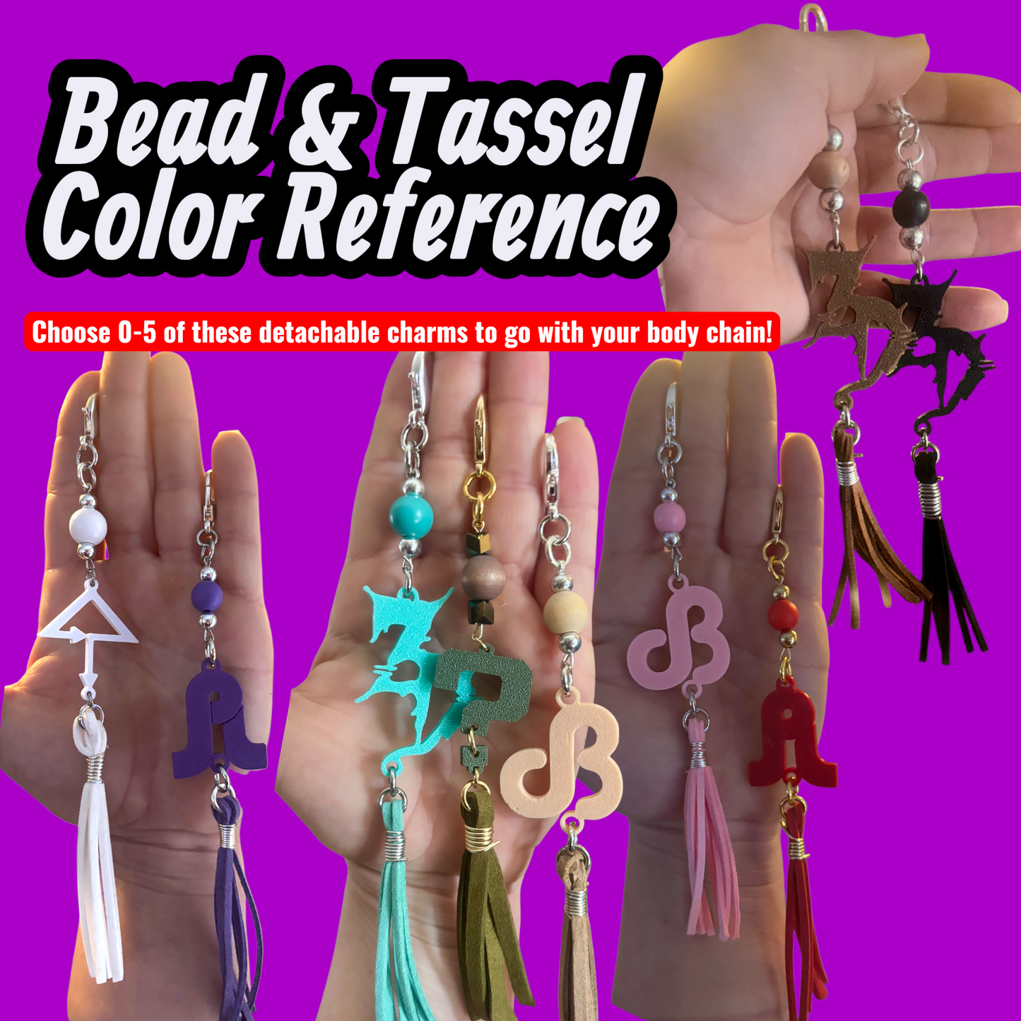 Customizable beaded tassel body chains- V2