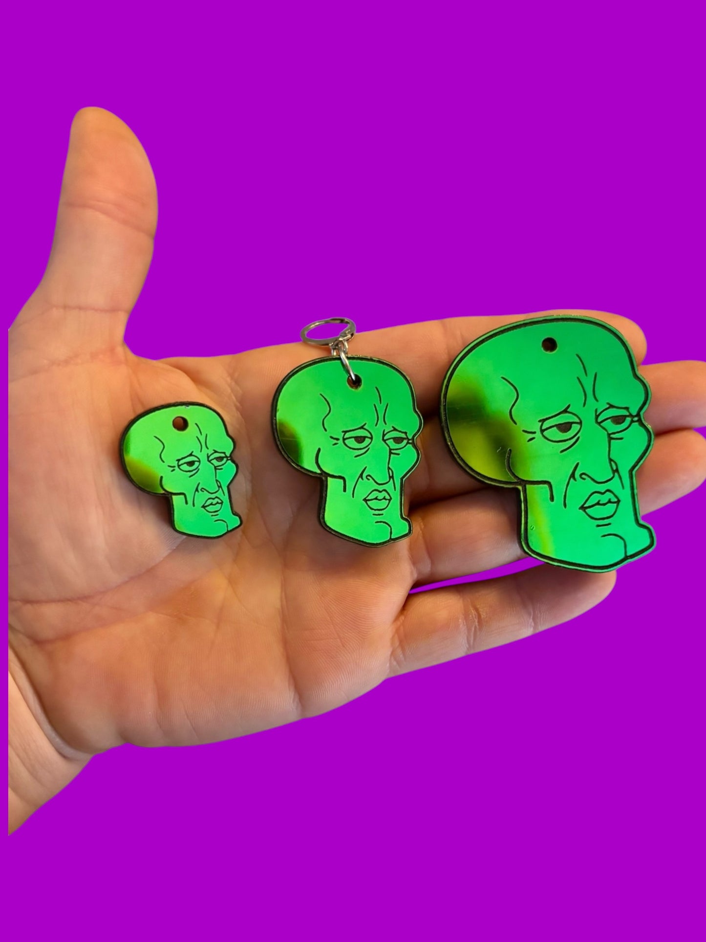 Handsome squidward holographic acrylic earrings