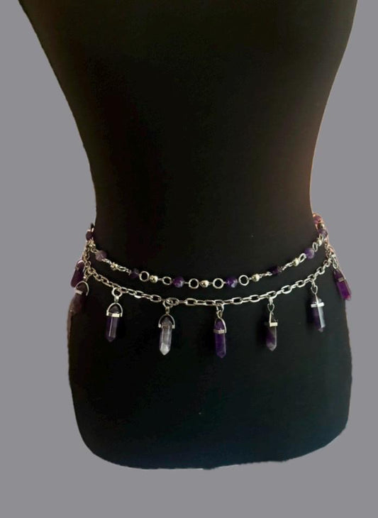 Stainless steel crystal waist stack