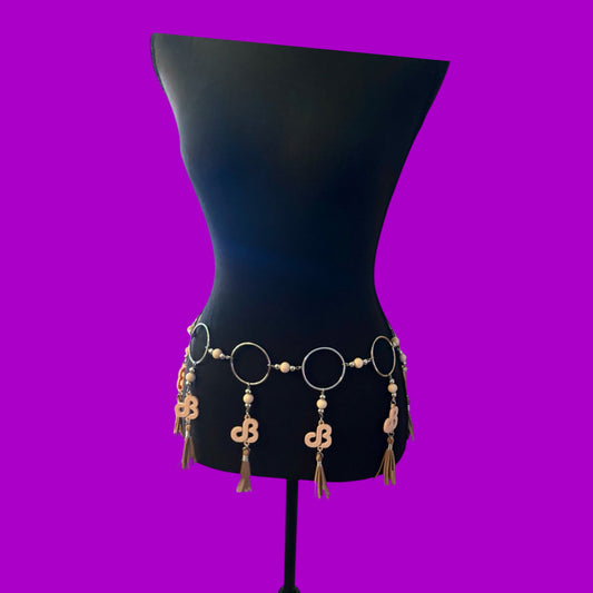 Customizable beaded tassel belts