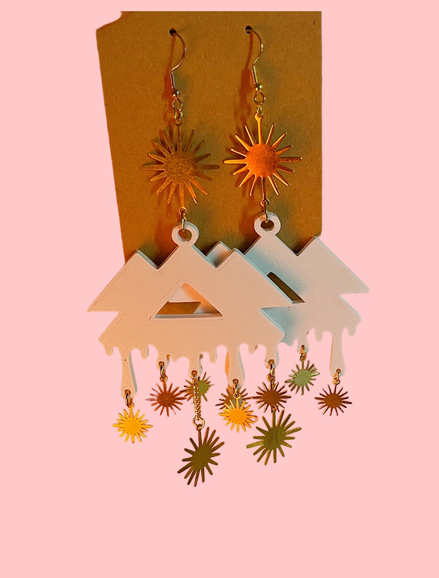 Wakaan drip inspired sparkle dangle earrings