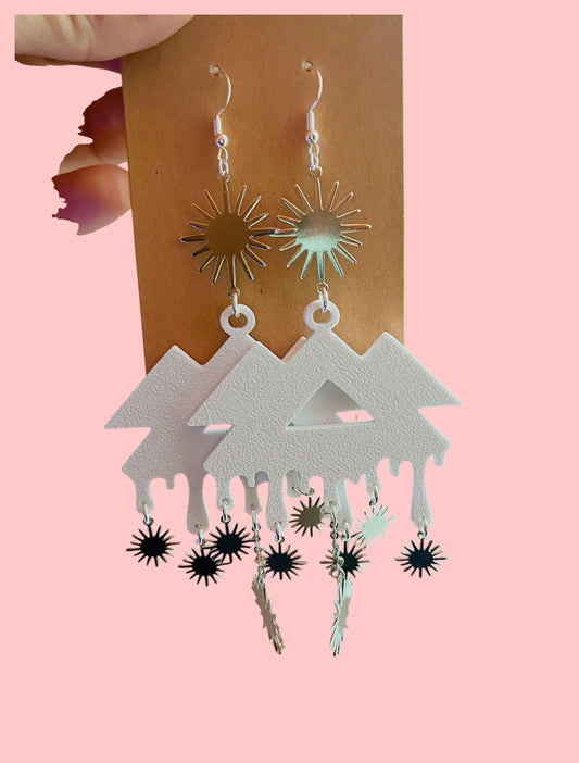 Wakaan drip inspired sparkle dangle earrings
