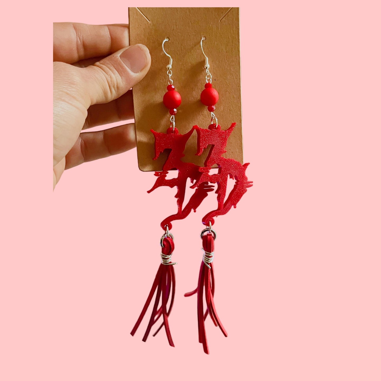 Customizable beaded tassel earrings