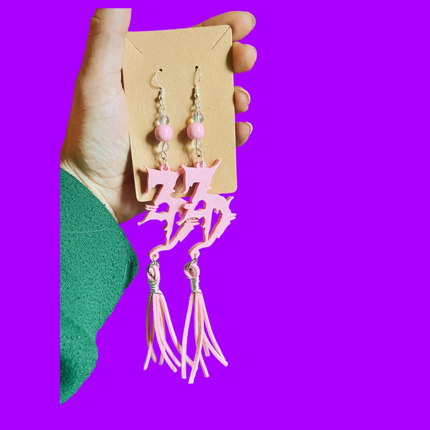 Customizable beaded tassel earrings