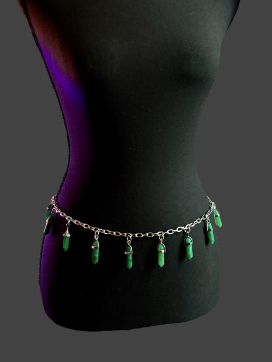 Stainless steel crystal waist chain