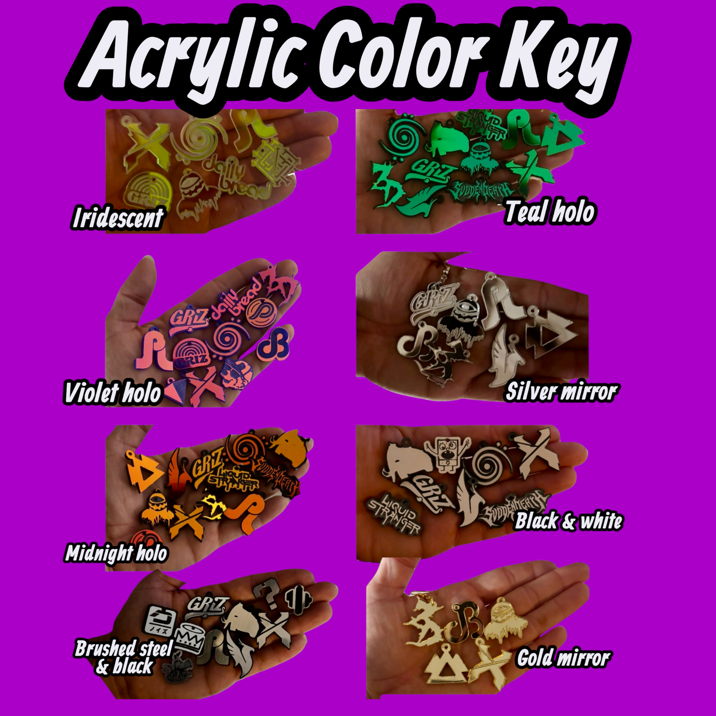 Pretty lights inspired acrylic swirl hat charms