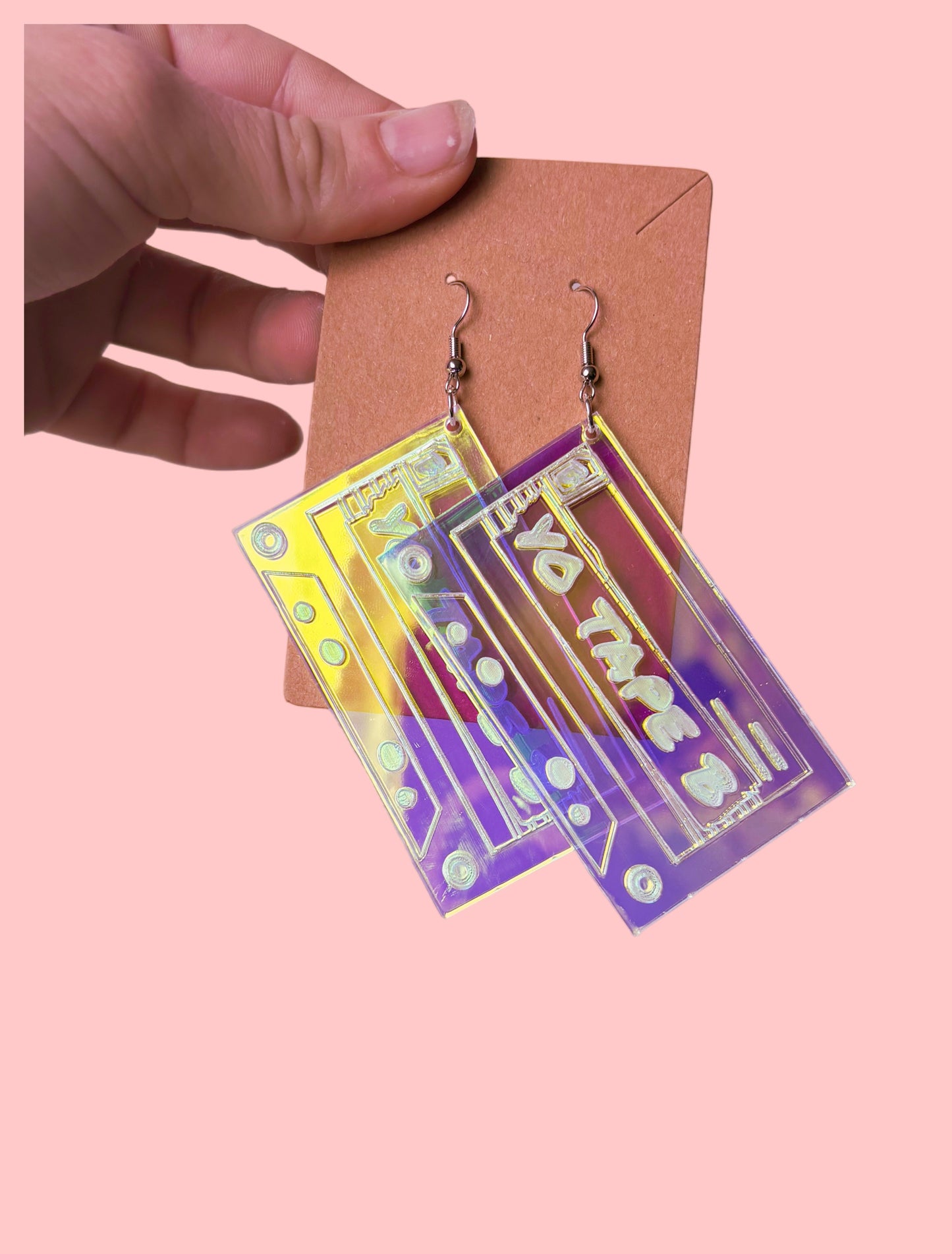 Tape B customizable acrylic earrings
