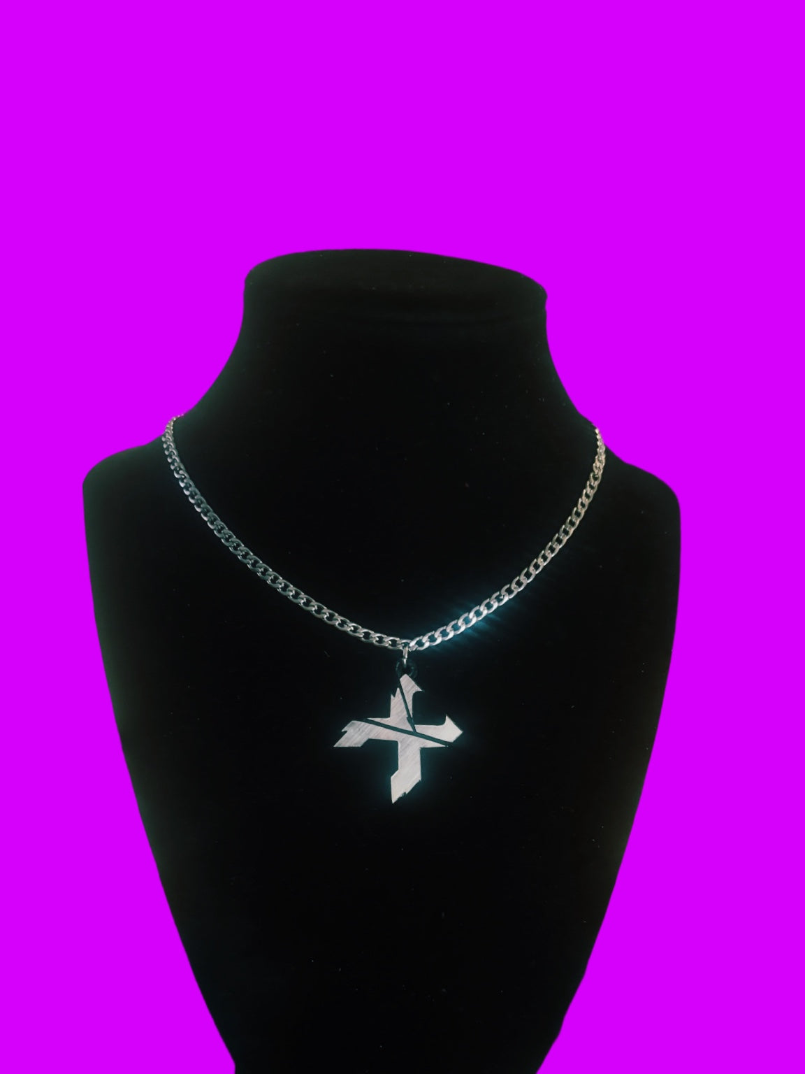 steel and black basic stainless steel unisex necklace