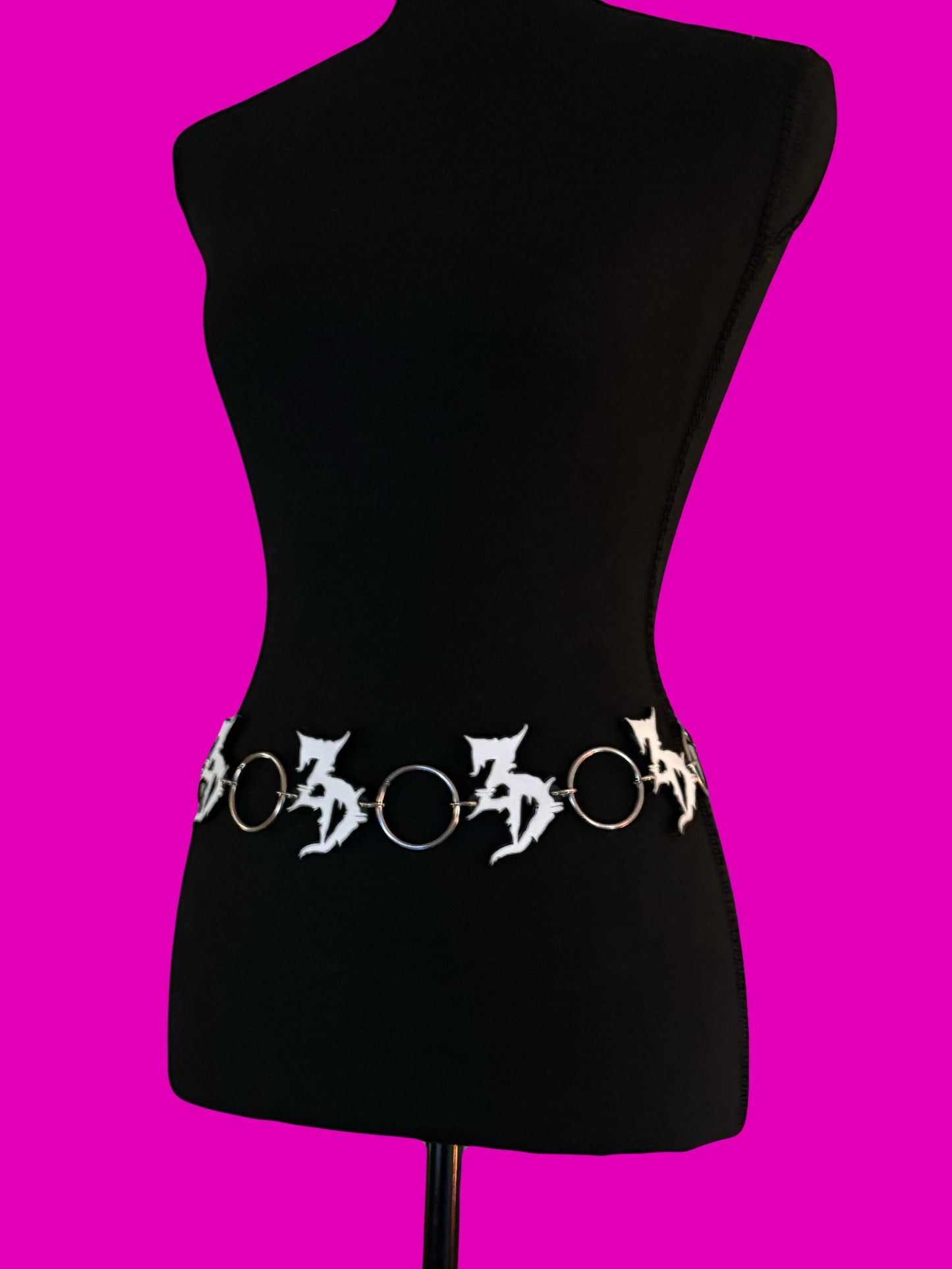 Customizable Black and White ring belt