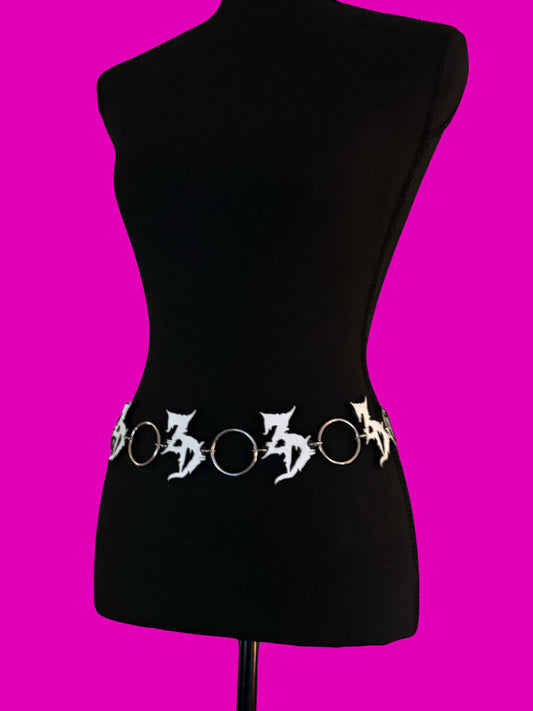 Customizable Black and White ring belt