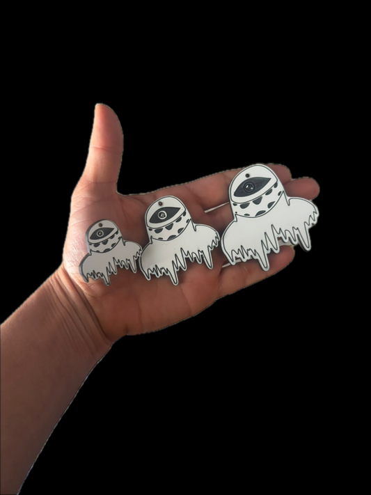 Custom black & white acrylic clip on charms