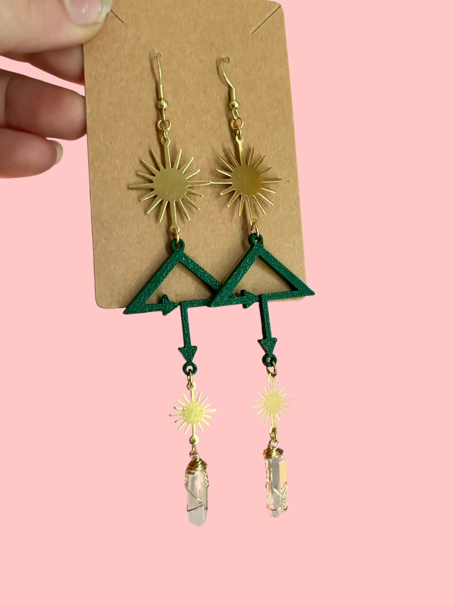 Customizable 3d printed edm sparkle crystal earrings