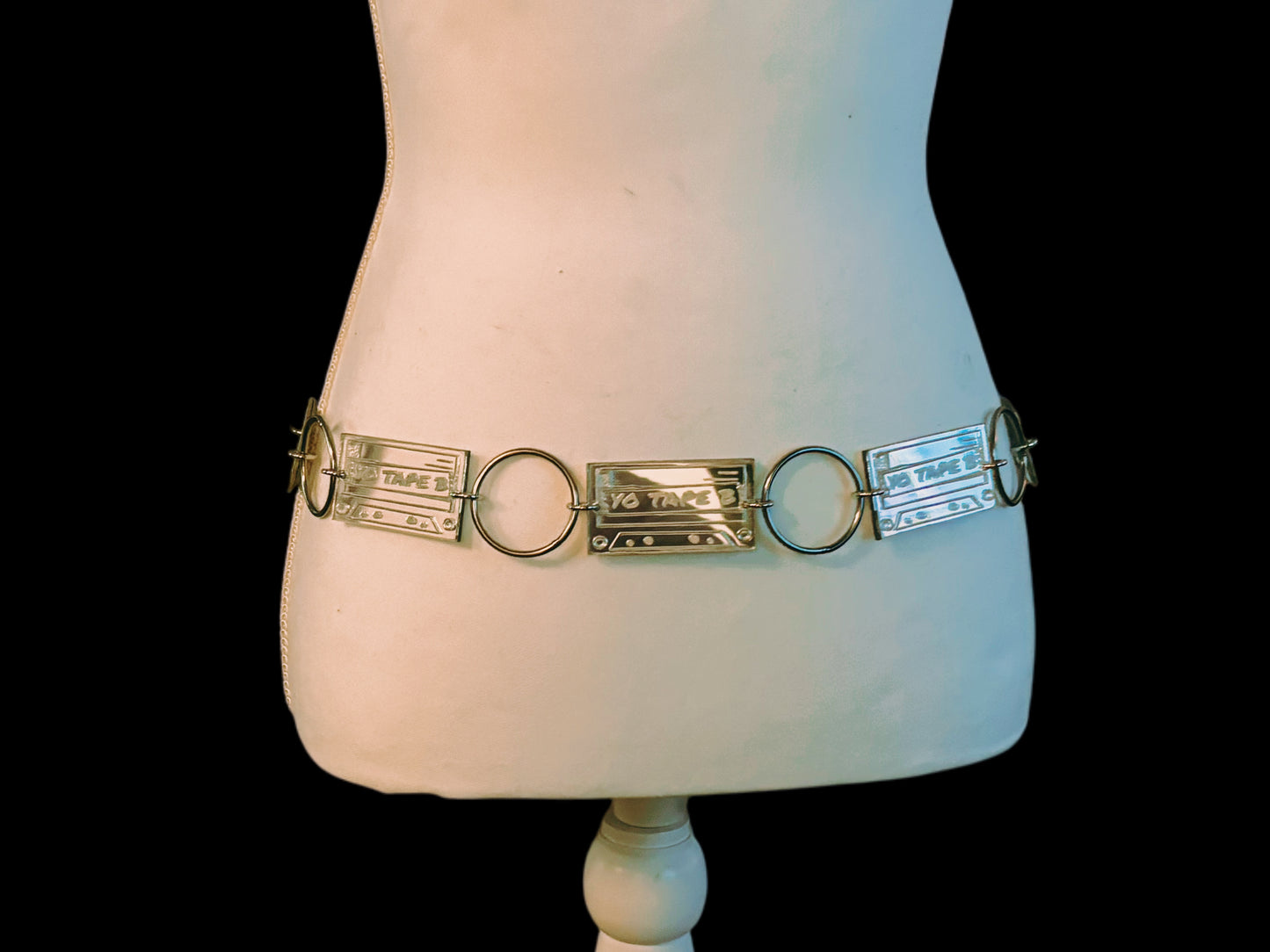 Tape b customizable acrylic metal ring belt