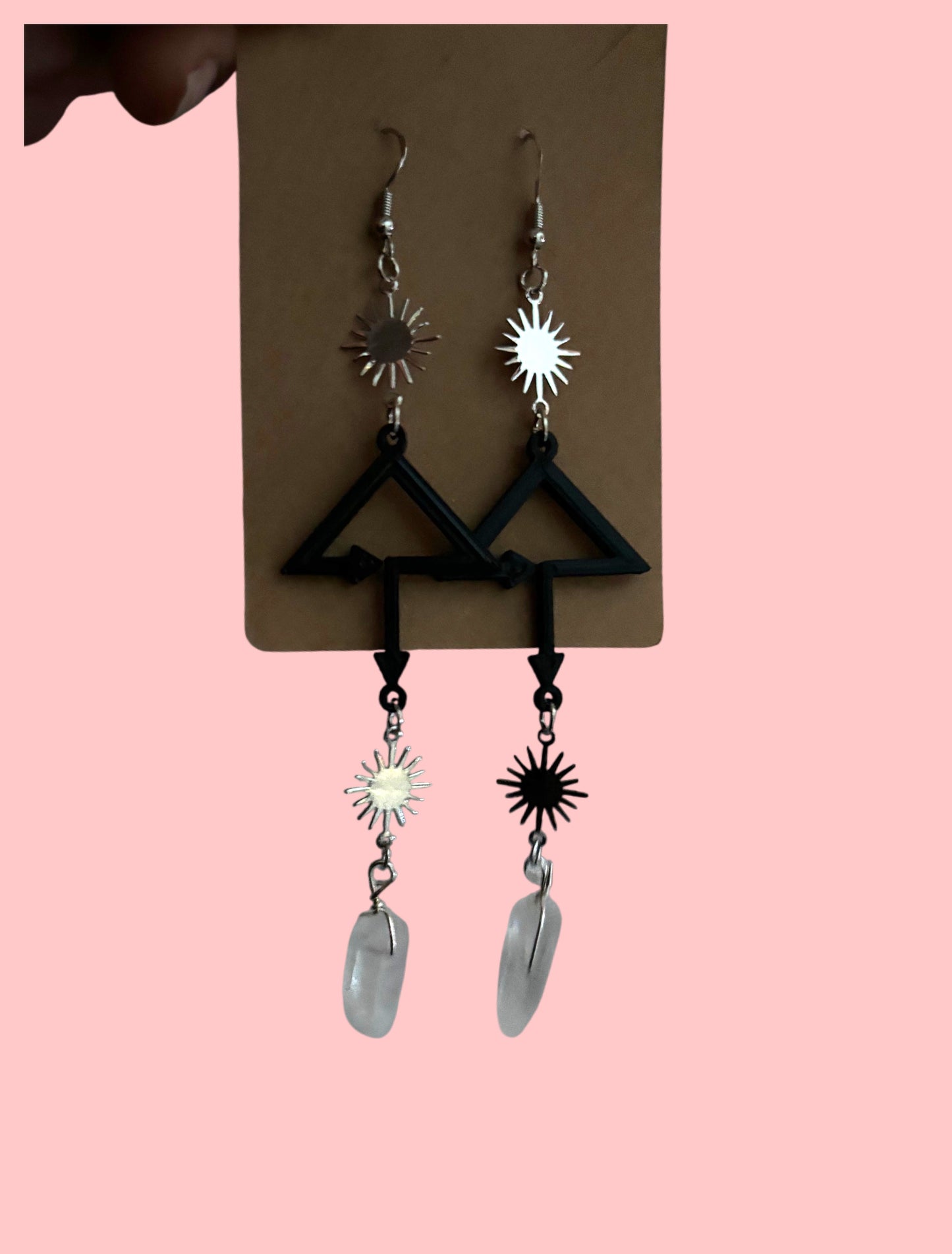 Customizable 3d printed edm sparkle crystal earrings