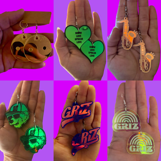 Griz inspired customizable acrylic earrings