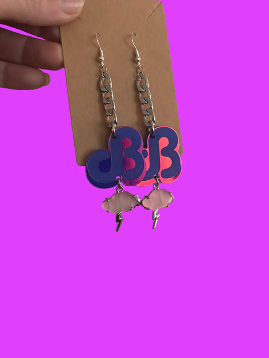 Daily bread inspired acrylic cloud chain link earrings