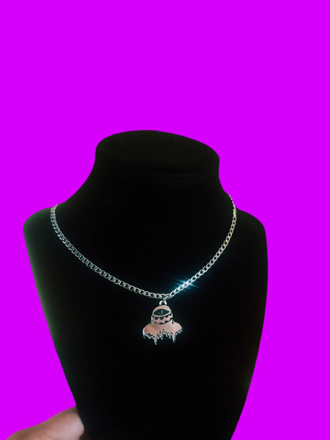 steel and black basic stainless steel unisex necklace