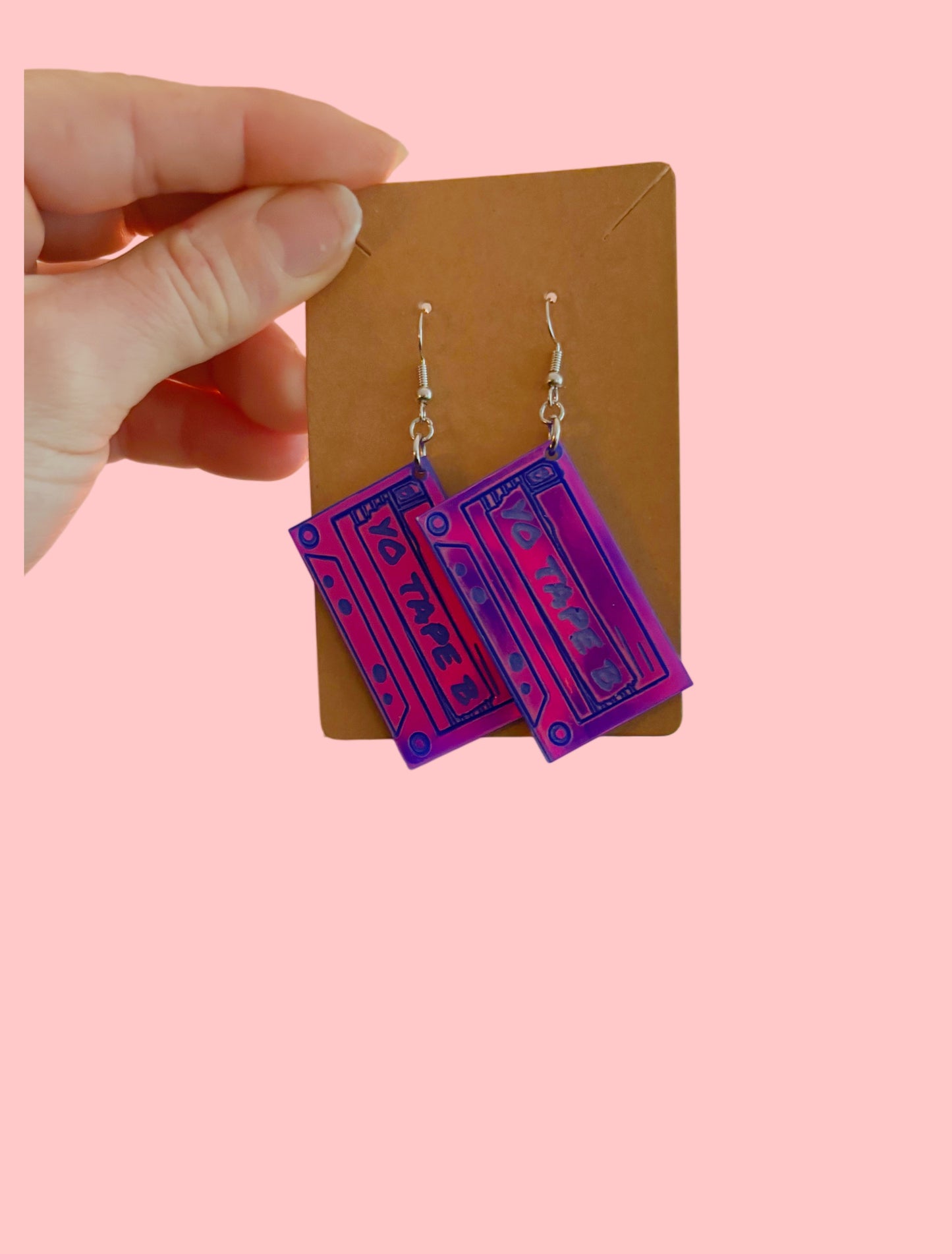Tape B customizable acrylic earrings