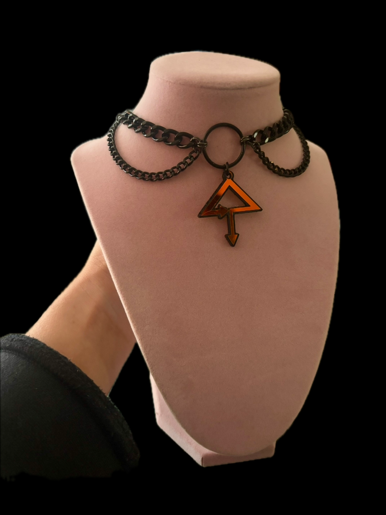 Customizable midnight holographic black chain choker