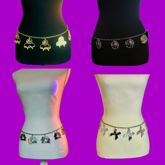 Custom stainless steel & mirror acrylic chain belt!
