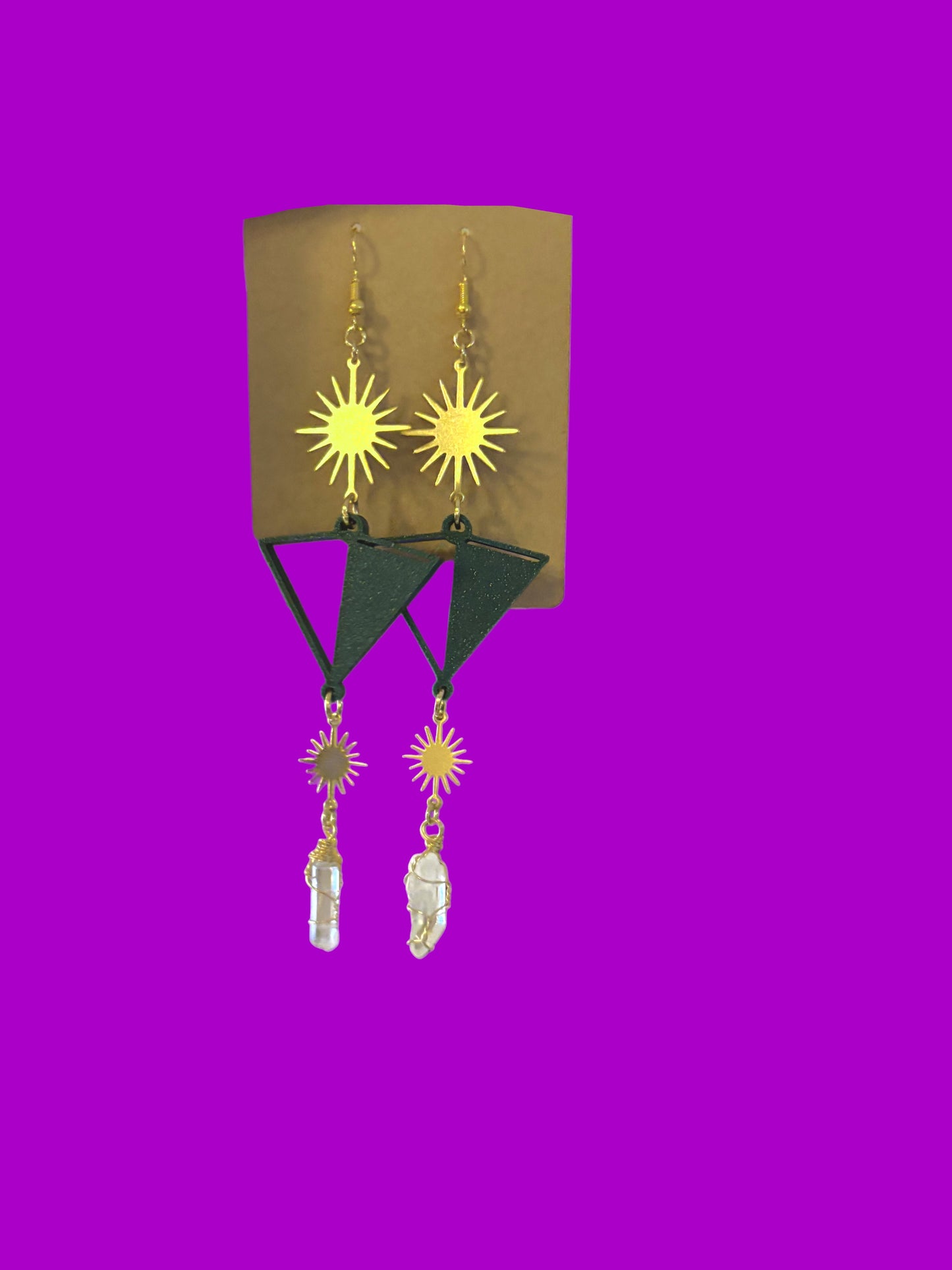 Custom 3d print sparkle crystal earrings