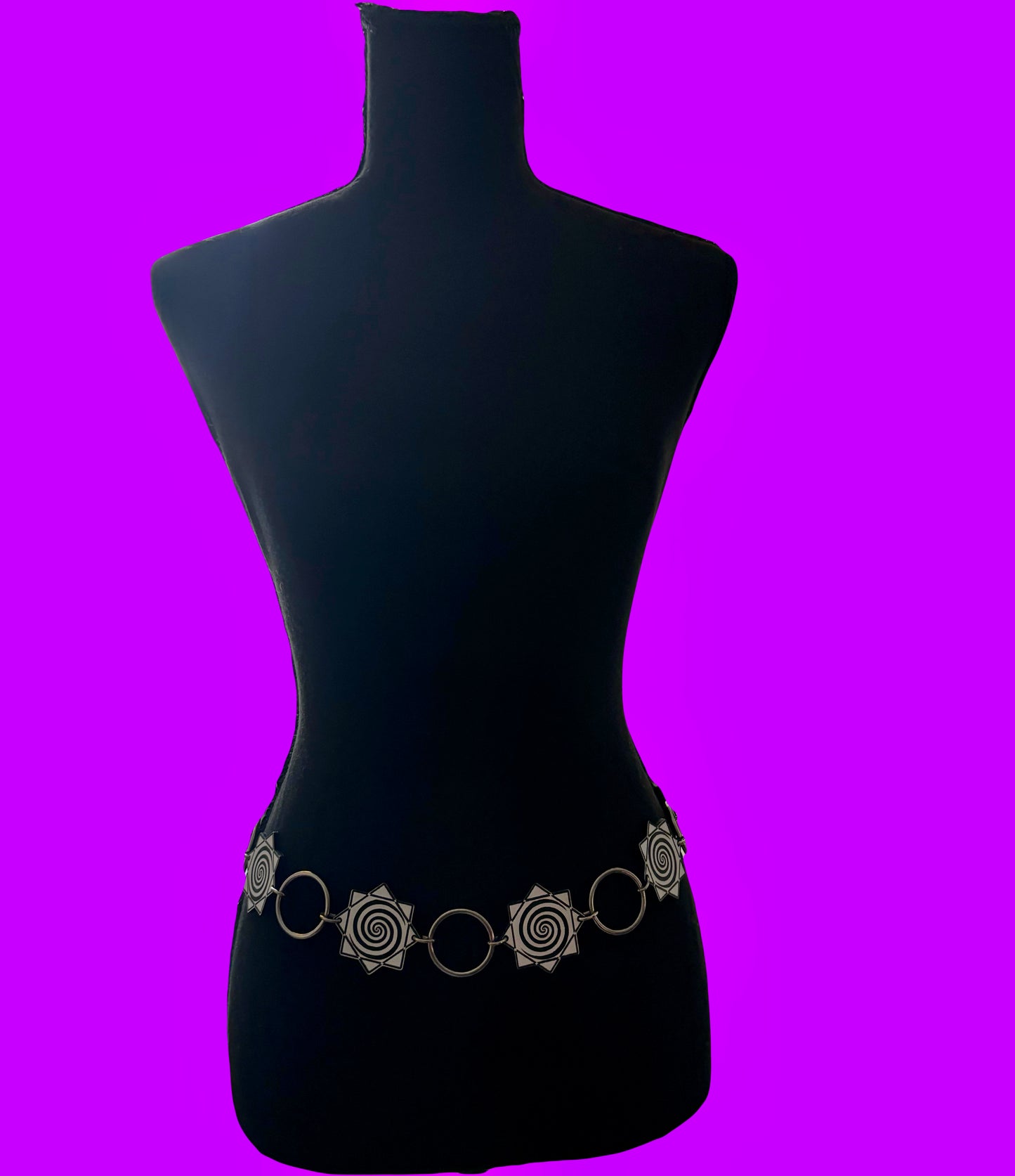 Custom Black and White ring belt