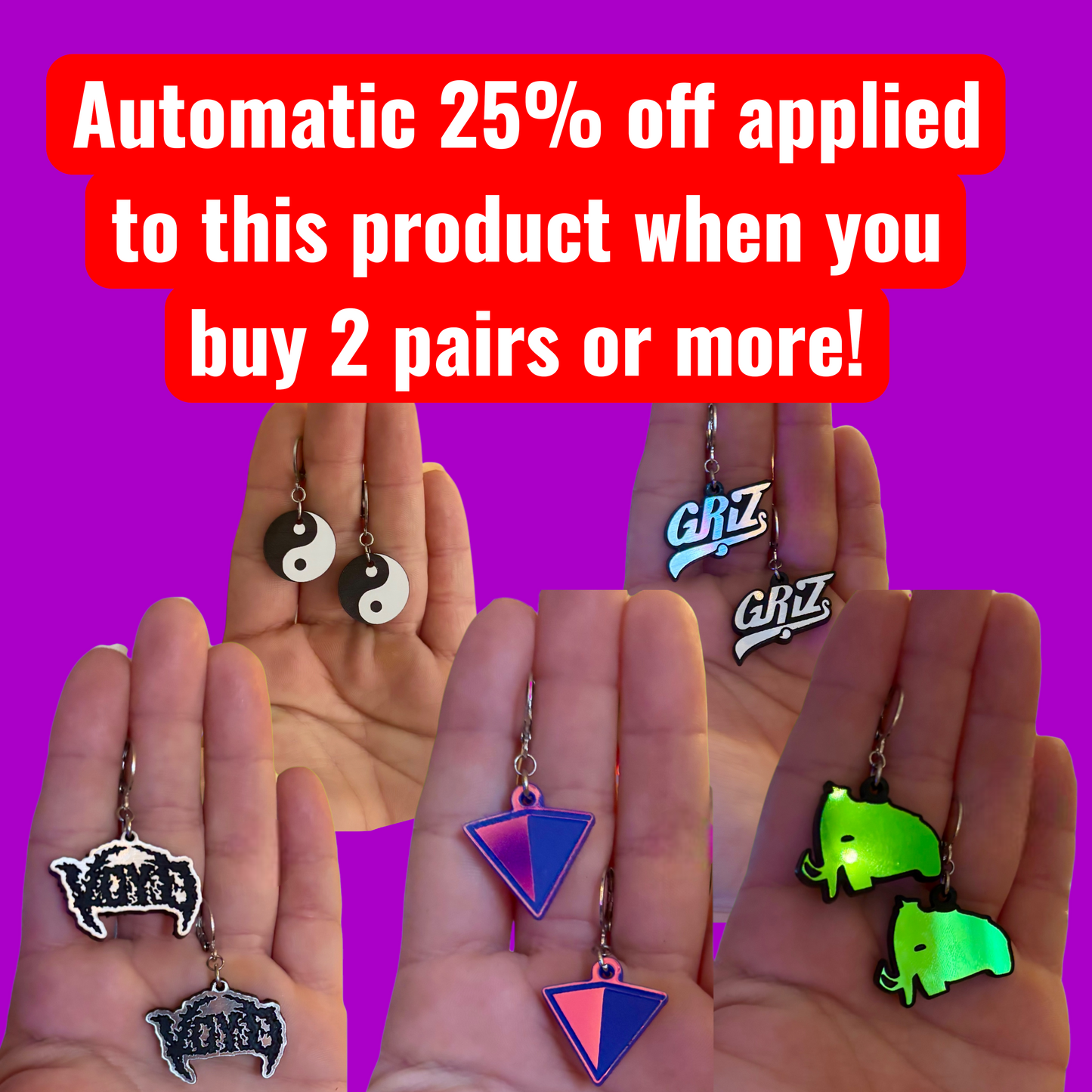 custom mini acrylic earrings