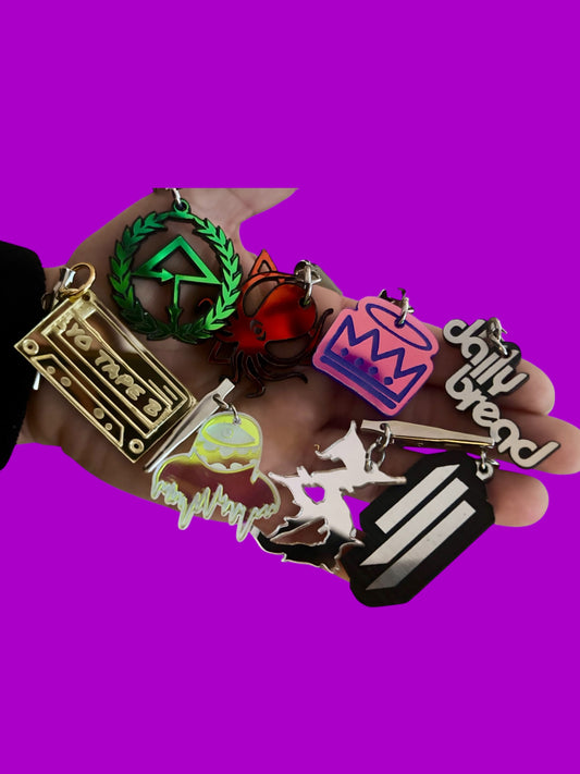 Customizable edm acrylic hat charms