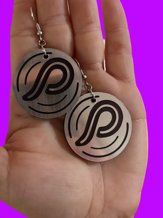 Customizable steel & black edm acrylic earrings