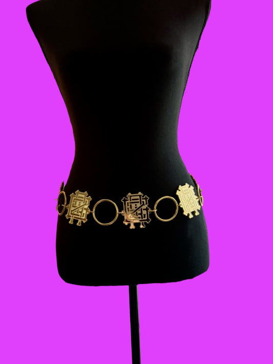 Custom silver/gold mirror reflective acrylic metal ring belt