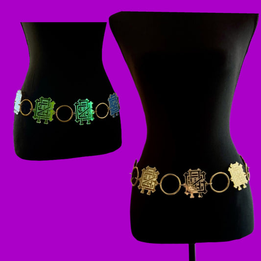 Griz customizable acrylic metal ring belt
