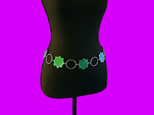 Flowstar customizable acrylic metal ring belt