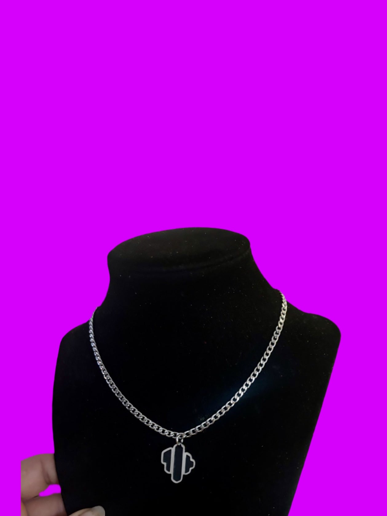 steel and black basic stainless steel unisex necklace