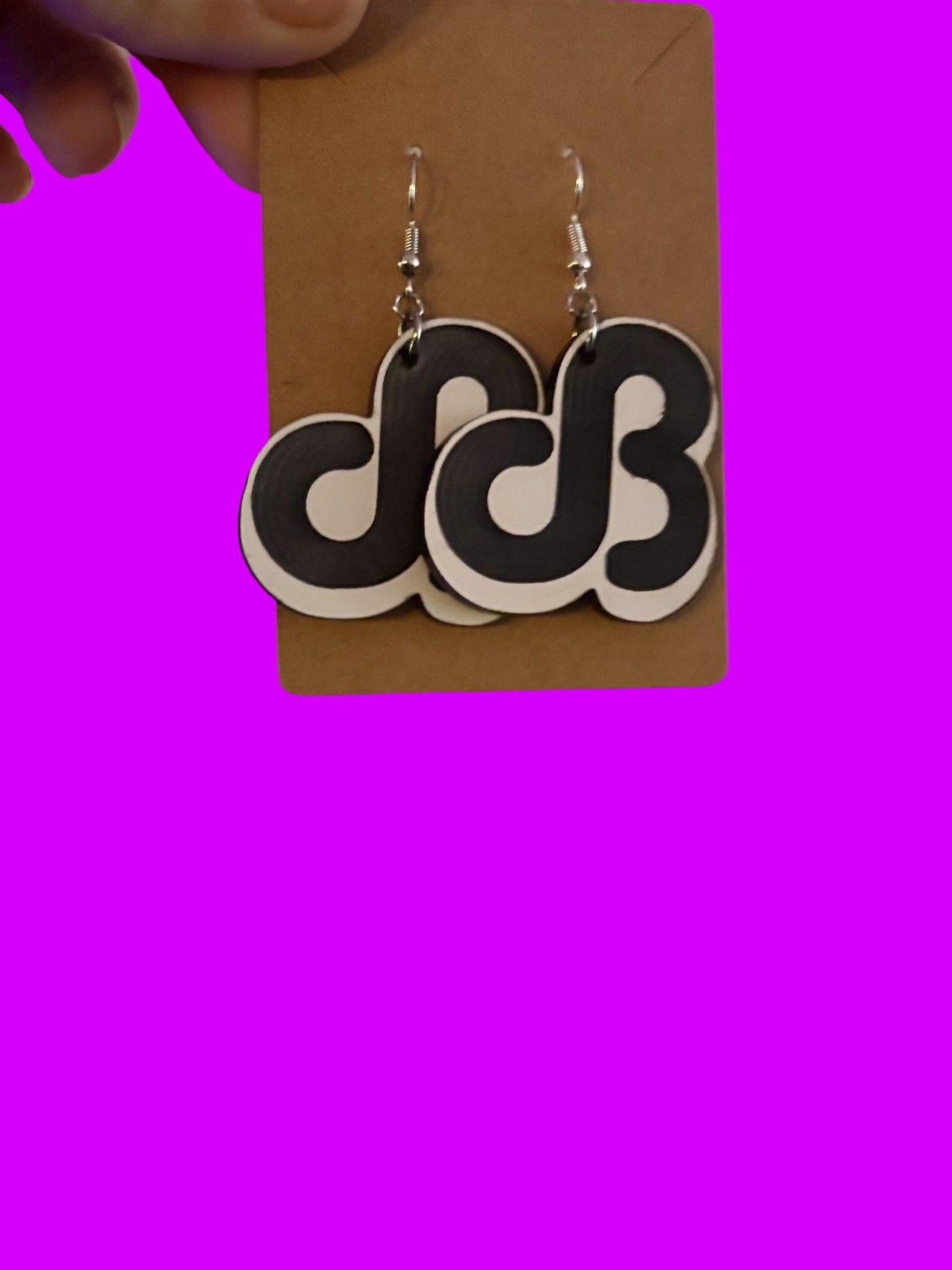 Customizable black and white edm acrylic earrings