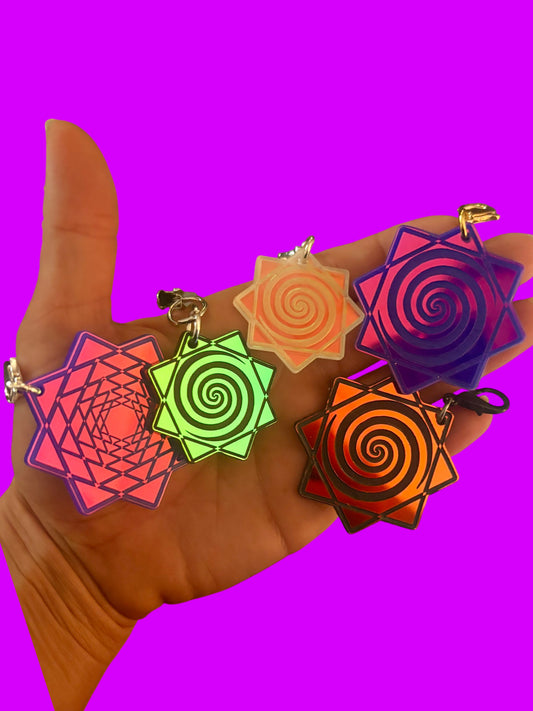 Customizable acrylic flowstar charms