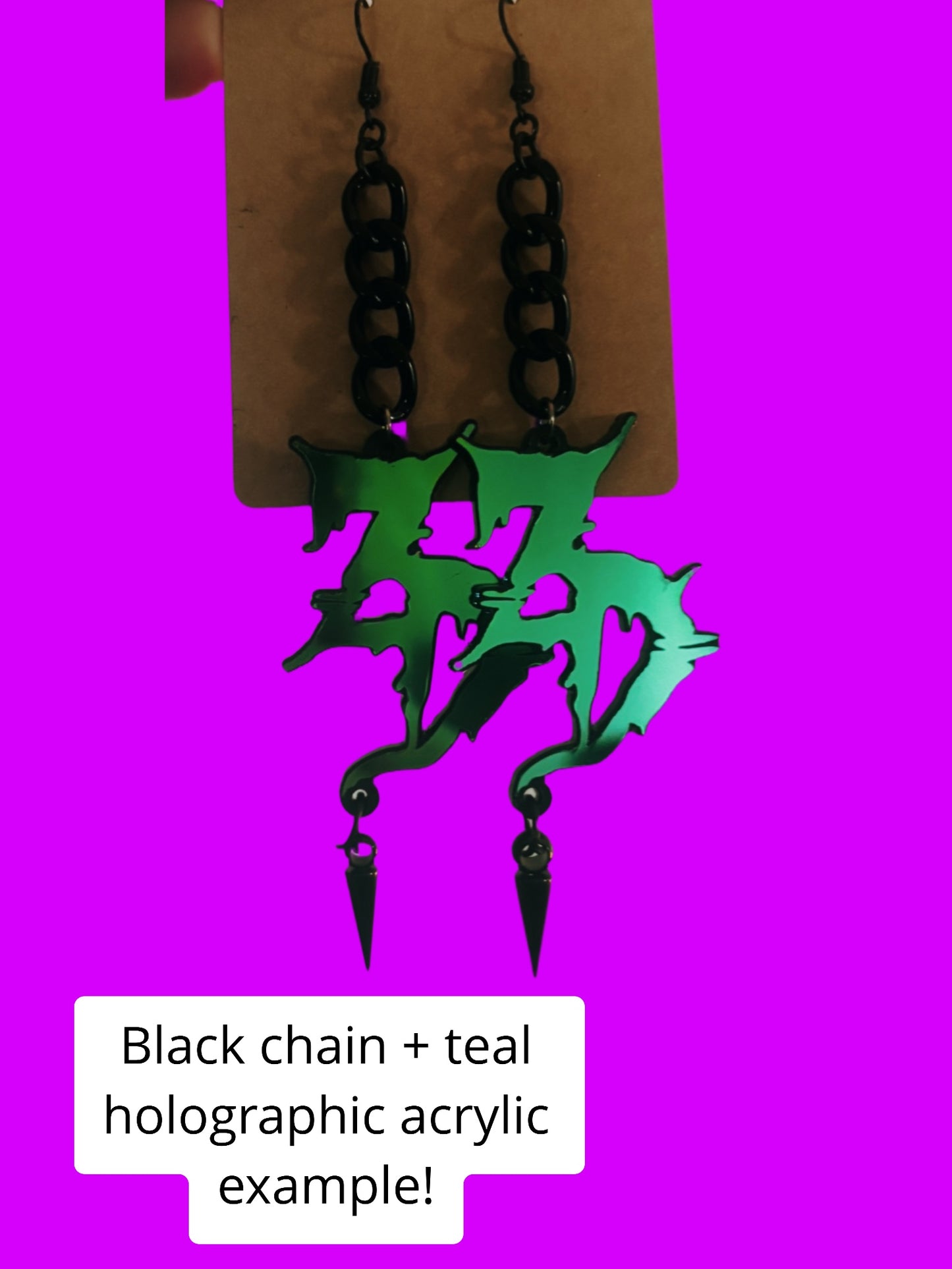 Customizable stainless steel studded chain link earrings