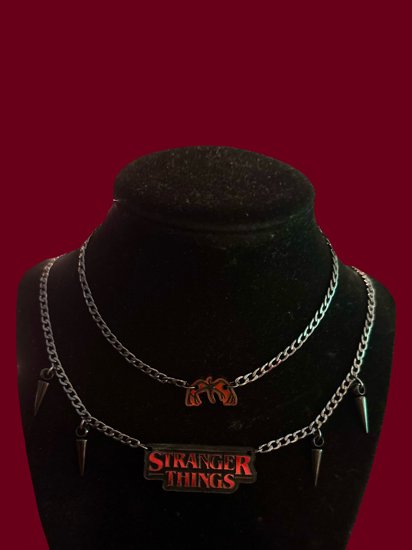 Upside down necklace stack