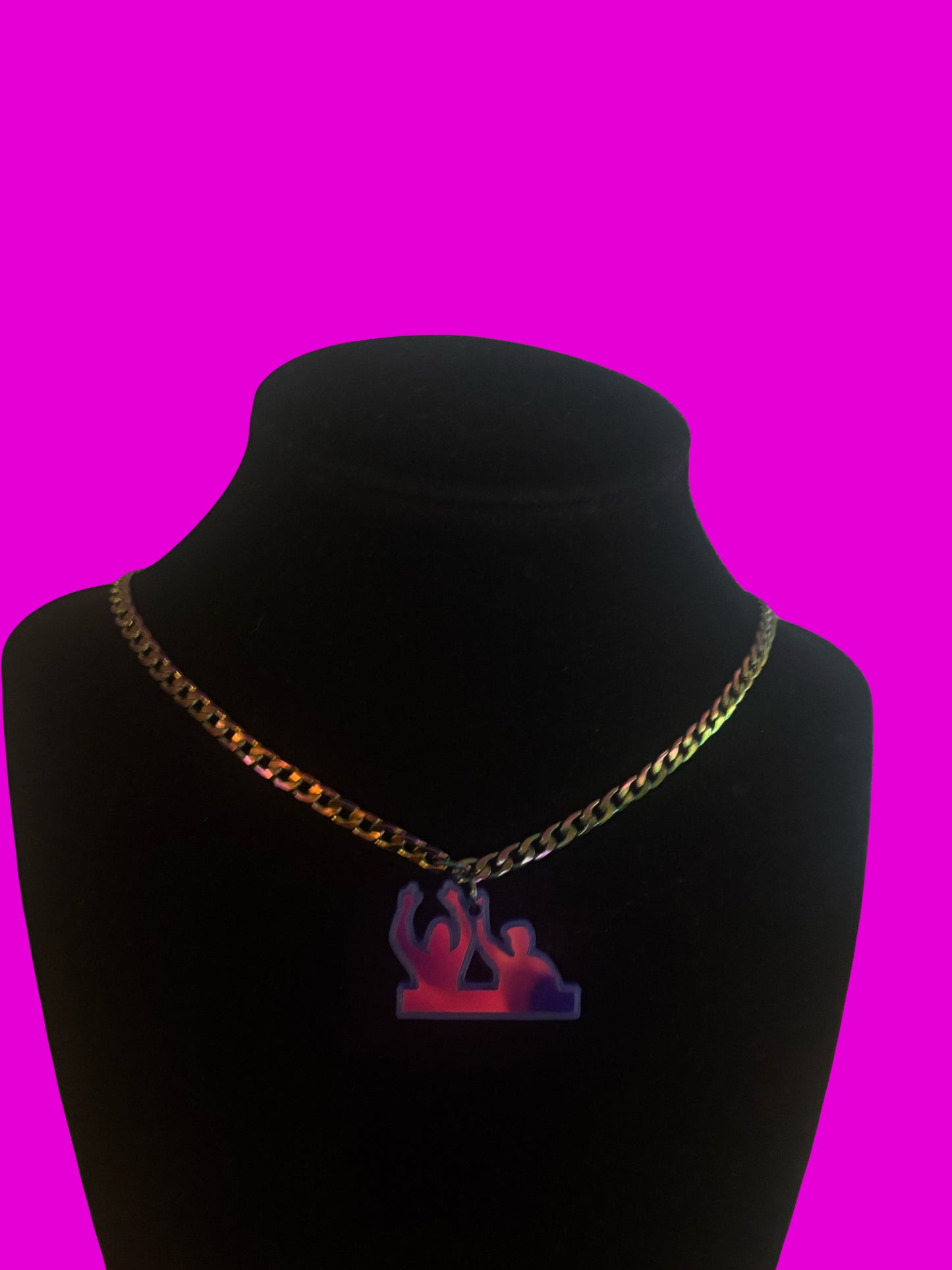 ZD the boys stainless steel & acrylic necklace