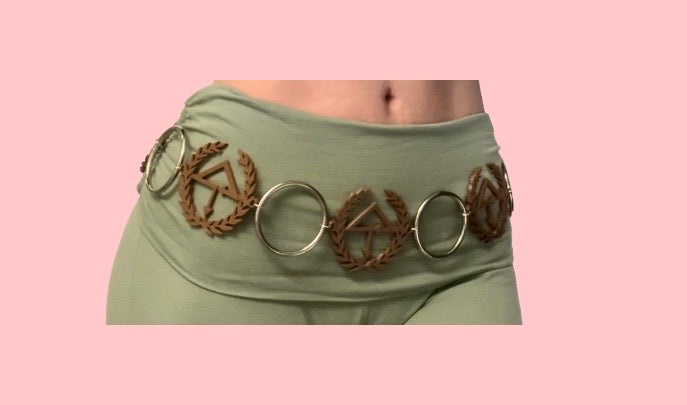 Of the Trees inspired 3d printed Metal Ring Belt- 2 inch rings