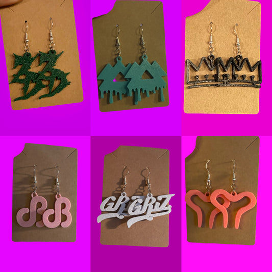 3D Printed Customizable Small Charm Earrings