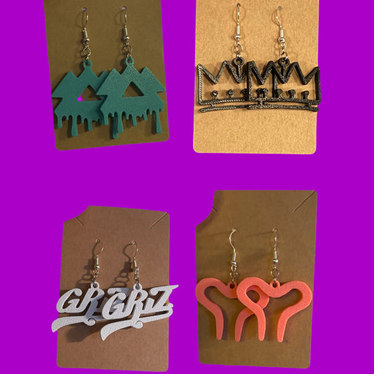 3D Printed Custom Small Charm Festival Earrings