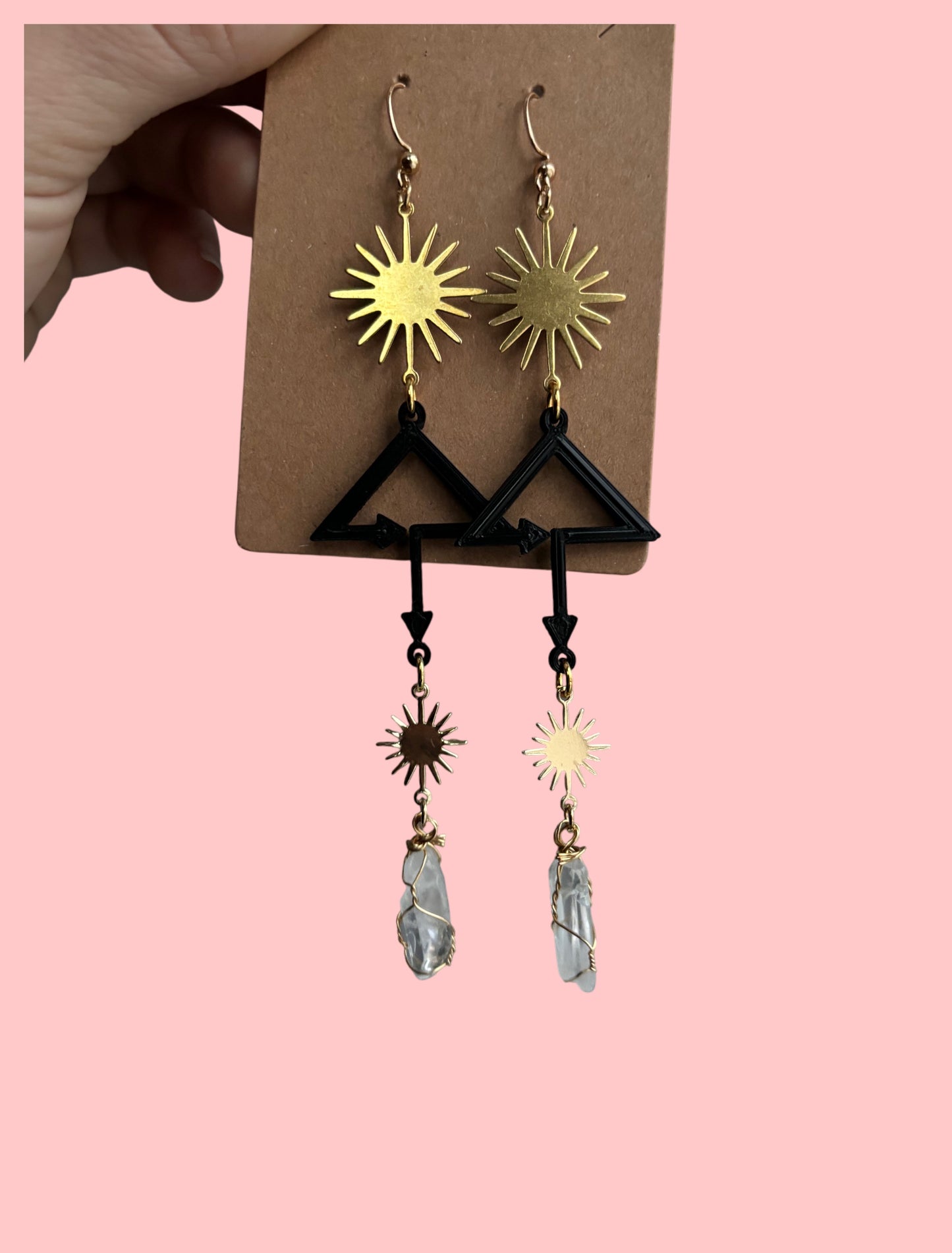 Customizable 3d printed edm sparkle crystal earrings