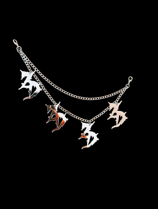 Customizable mirror acrylic & stainless steel chain