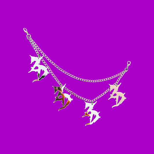 Custom mirror acrylic & stainless steel chain