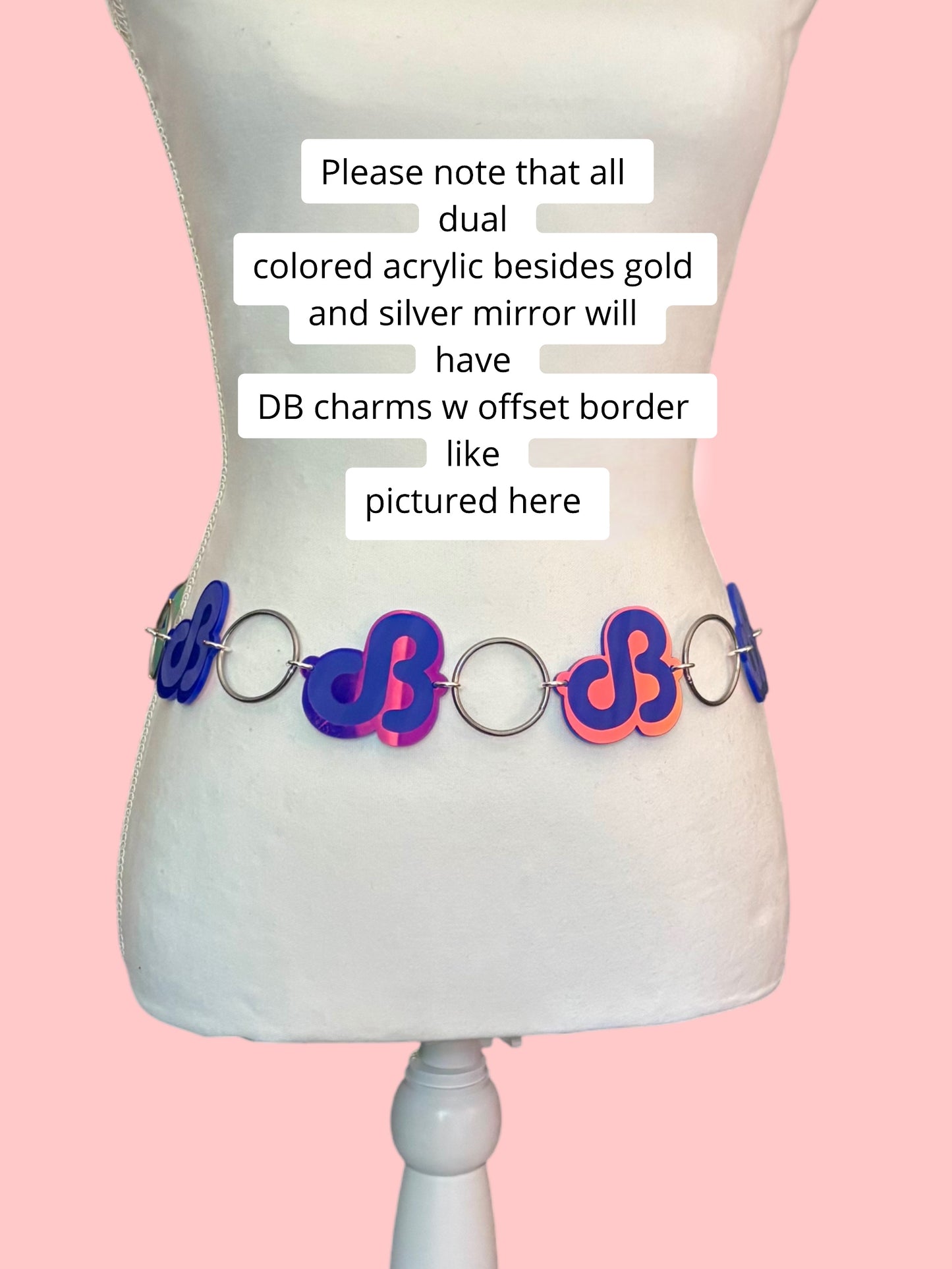 Daily bread inspired customizable acrylic metal ring belt