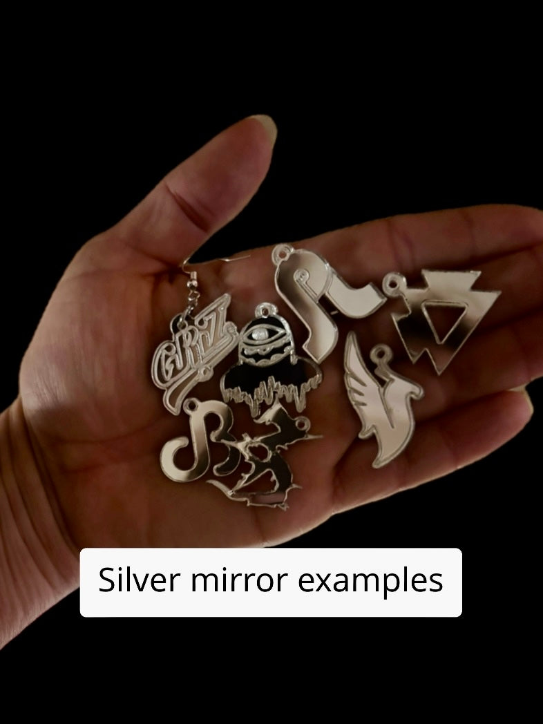 customizable mini acrylic edm earrings