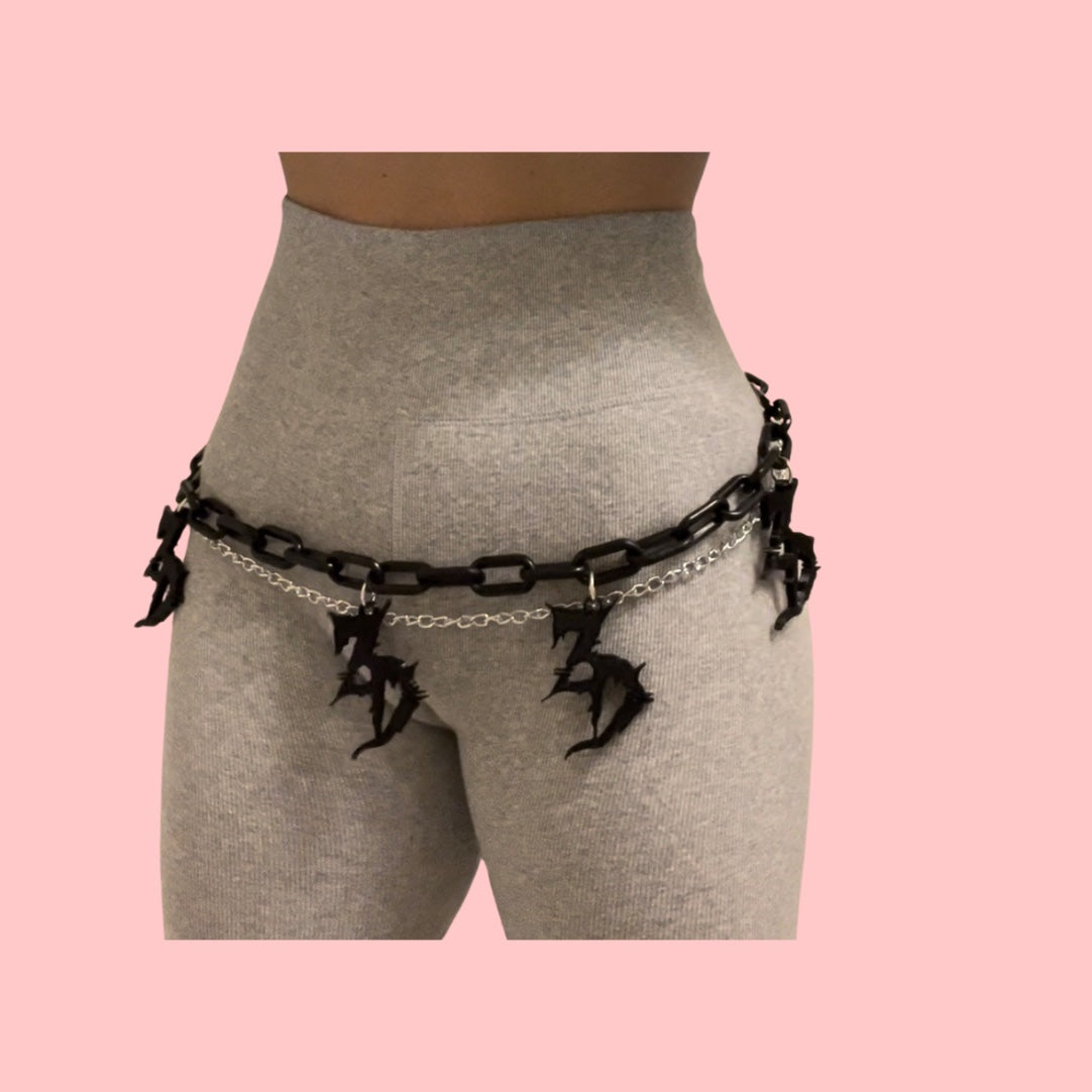 Customizable 3d printed artist belt chain