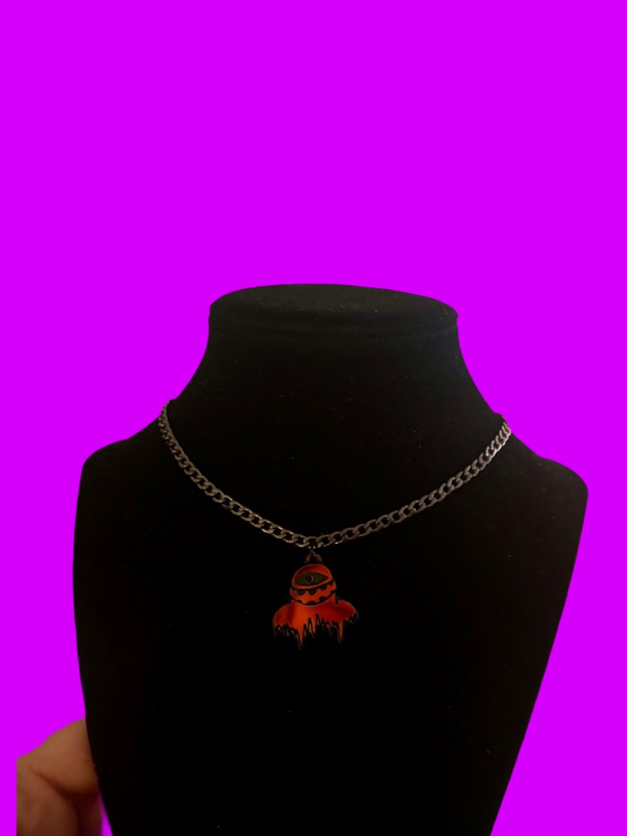 midnight holographic unisex basic stainless steel necklace