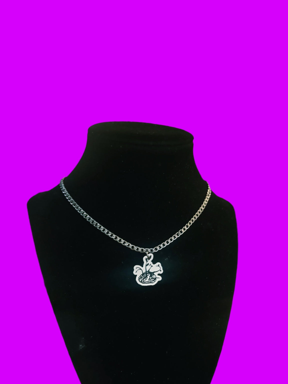 steel and black basic stainless steel unisex necklace